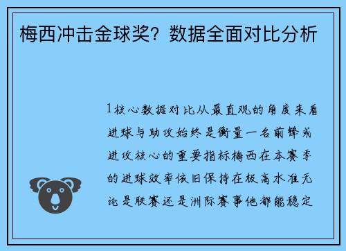 梅西冲击金球奖？数据全面对比分析